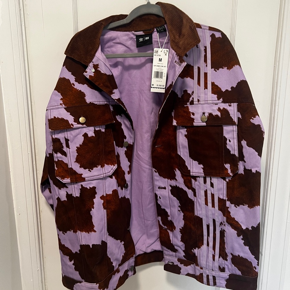 Corduroy Cow Print Oversized Jean Jacket